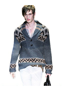10fw guccx shawl collar cable knit