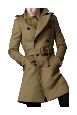 London khaki cashmere trench coat