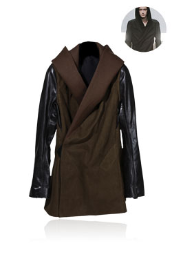 Rick Leather Sleeve Wrap Coat